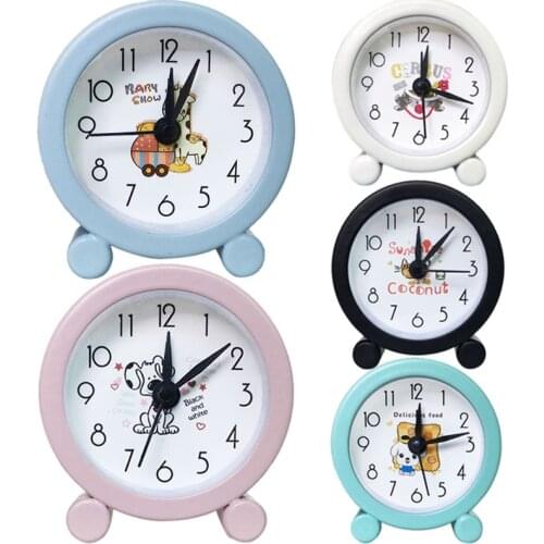 1PCs Creative Cute Cartoon Mini Metal Alarm Clock Portable Electronic Adults Travel Home Bed Desk Clock Decor Alarm Clock