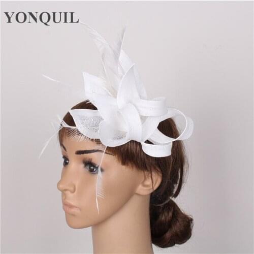 Multiple Color Women Wedding DIY Hair Accessories Headband Event Fascinator Bridal With Feather Headpiece Party Decoration SYF57