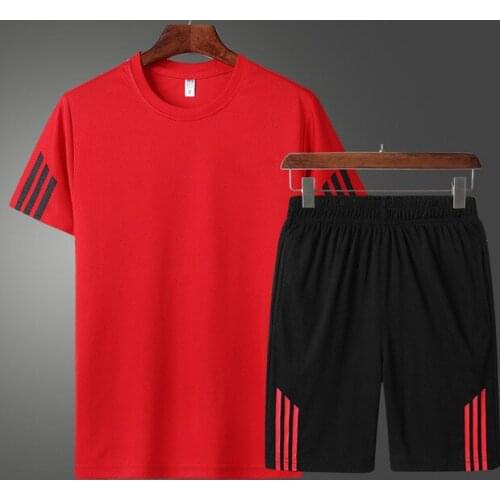 201Summer Fashion blank Printing Mens T-shirt High Quality Casual Cotton Mens short sleeve + shorts two-piece suit