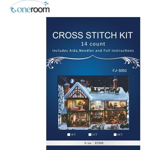 4CT 87x65cm Story house Similar DMC threads Handmade Counted Cross Stitch Needlework Set Embroidery Kit Home Decoration