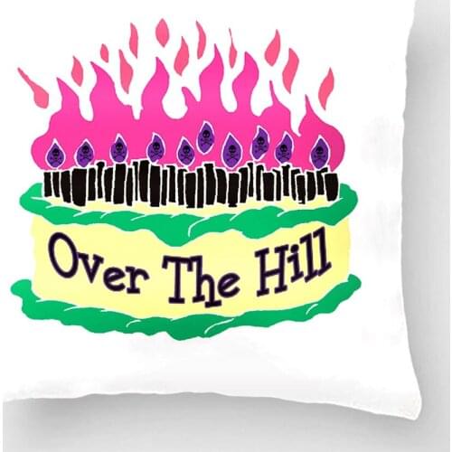 Over The Hill Flaming Birthday Cake Pillow Throw Pillow Case Decorative Cushion Cover Pillowcase Customize Gift For Sofa Seat