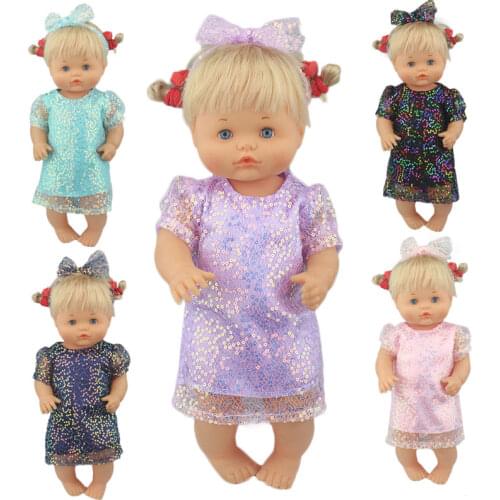 2020 New New Sequin skirt suit For 42 cm Nenuco Doll 17 Inches Baby Doll Clothes