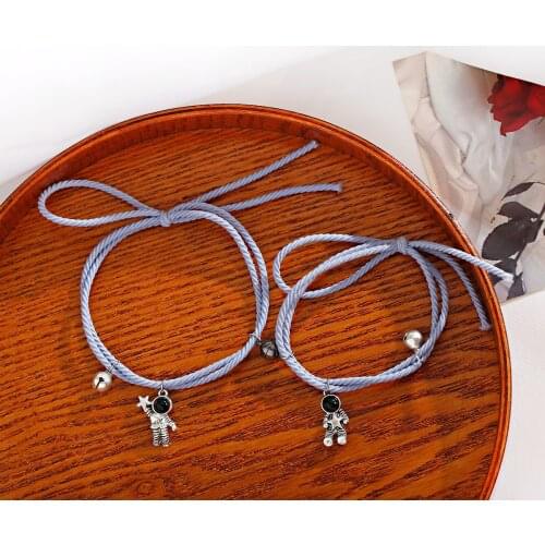 2021 New Magnet Couple Bracelet Star Astronaut Bracelet Attractive Fashion Valentines Day Jewelry Gift 2 Pieces/Set