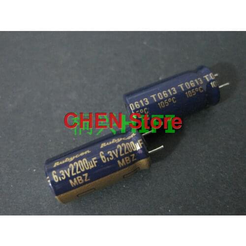50PCS NEW RUBYCON MBZ 6.3V2200UF 10X20MM electrolytic capacitor mbz 2200uf 6.3v Ultra low ESR motherboard 2200uF/6.3V