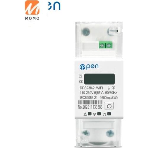 Single Phase WIFI Smart Energy Meter 65A Din Rail timer Power Consumption Monitor kWh Meter Watt meter 110V -230V 50/60Hz
