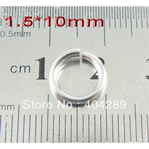 Wholesale 1000pcs 1.5*10mm 316L Stainless Steel DIY Jump Rings,Lobster Clasp Split Rings Jewelry Finding