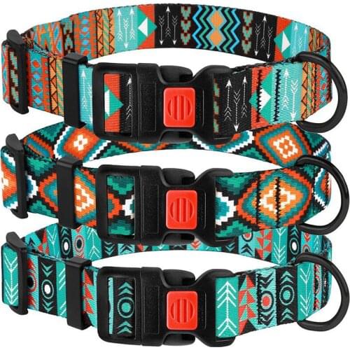 Pet Collar New Scottish Style Fashion Personality Color Plaid Pattern Printing Dog Collar Captive Dog Traction Supplies