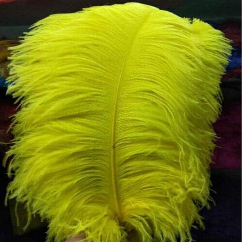 10pcs/lot Elegant yellow ostrich feathers plumages 55-60cm 22- 24'' feathers wedding party supplies dancer decoration