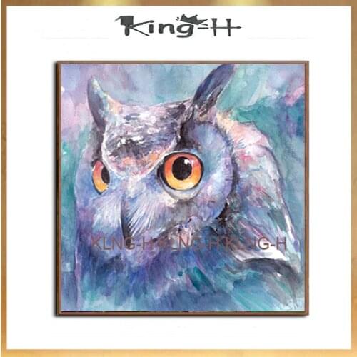 Pintura moderna hecha a mano, retrato de águila al óleo sobre lienzo para decoración para sala de estar y papel tapiz