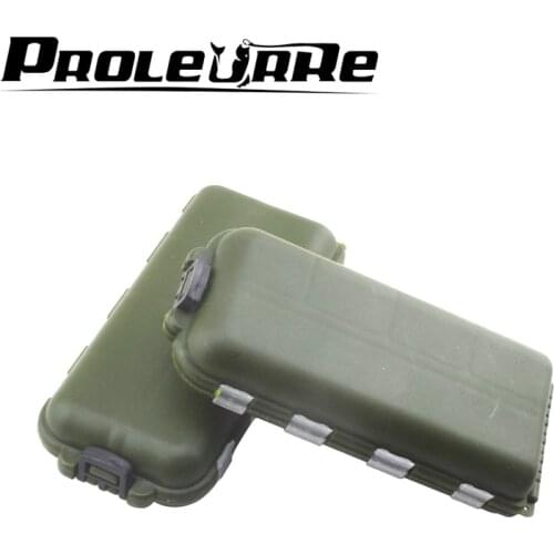 Proleurre Fishing Tackle Army Green Plastic Box 16 Compartments Storage Case Outdoor Fishing Swivels Lure Bait Storing Tool