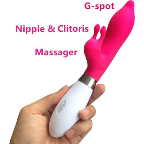 Sex Toy Dual Vibrator Tongue Licking Nipple Massager Clitoris Masturbator Sucking G-spot Vagina Silicone Magic Wand for Woman