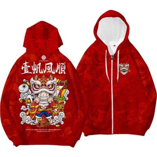Anime 3D Print Oversized Zip Up Women/Men Hoodies Sweatshirts Monkey D Luffy Cosplay Zipper Hooded Jacket Outerwear