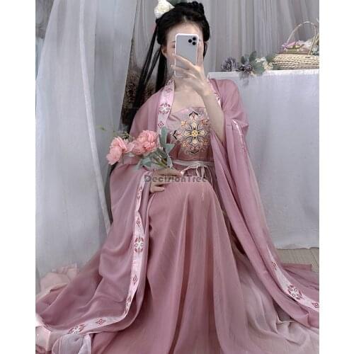 2021 traditional chinese hanfu dress women hanfu fairy dress ancient tang dynasty princess national stage dance festival outfit