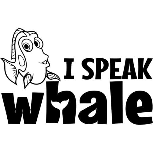 35cm I Speak Whale Fish Animal Car Sticker Car Styling Vinyl Decal