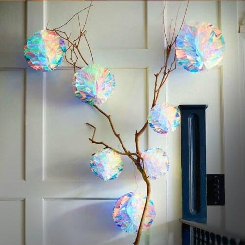 2PCS Colorful Honeycomb Ball Hanging Decorations Christmas Birthday Party Ornament Pink Room Decor Home Decoration Accessories