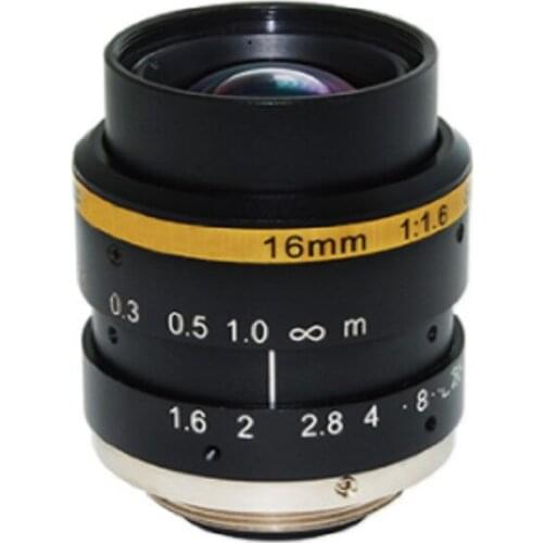 3 MP 16MM F1.6 Low TV Distortion 2/3" sensor 0.2m MOD Machine Vision Lens For security IP CCTV camera(SL-MV1616C3MP-23)