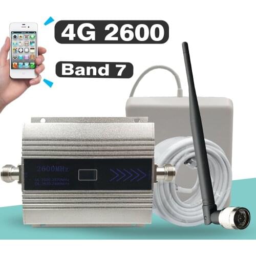 4G Signal Repeater FDD LTE 2600(Band 7) Cell Phone Signal Booster 4G Network Data LTE 2600 Mobile Signal Amplifier Kits Set #13M