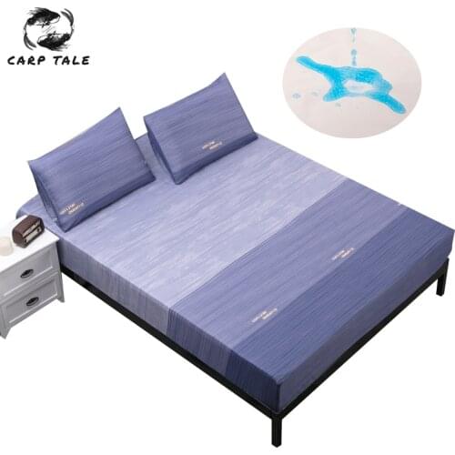 80-220cm Fashion print Bed Mattress Cover Waterproof Mattress Protector Pad Fitted Sheet Separated Water Bed Linens with Elastic
