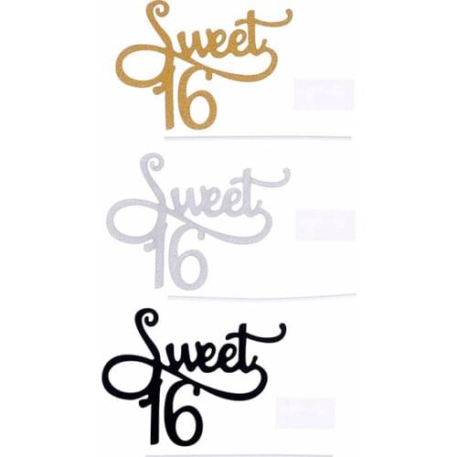 Printed Satin Sash/Letters Rose Heart Party Banner Hanging 16th Birthday Party Themes Decoration Sweet 16 Cake Topper/Letters