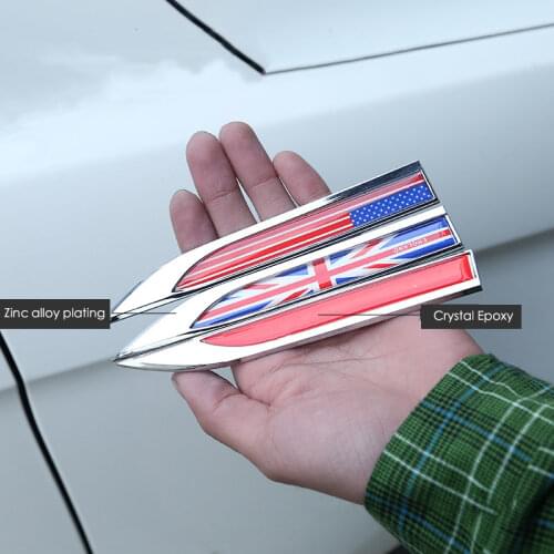 Car Fender Car Sticker for Germany France United Kingdom Italy National Flag Metal Modified Fender Label Body Decoration Sticker