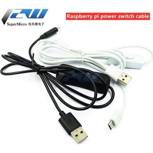 Raspberry pi power supply USB switch power cord USB to micro USB with switch 1 meter