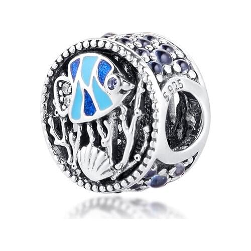Fits Pandora Bracelets DIY Summer Beads Silver 925 Sterling Ocean Life Charm for jewelry Making Gift free shipping 02569