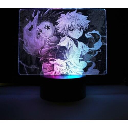 Hunter X Hunter Colorful Two Tone Lamp Killua for Kid Birthday Gift Bedroom Decor Manga 2 Colors LED Light Same time Dropship