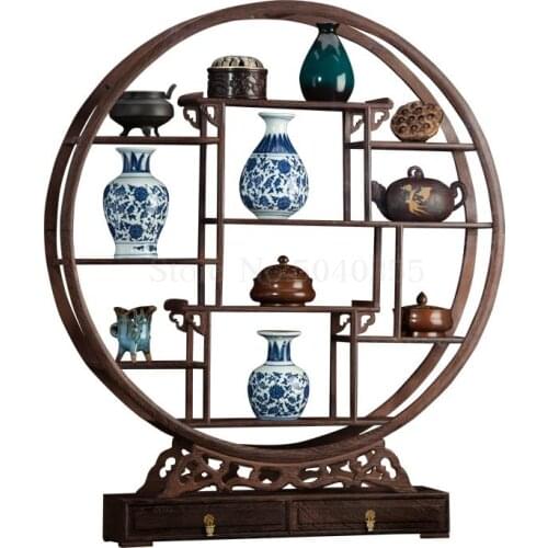 Chicken wing wooden antique teapot shelf mahogany Chinese Duobaoge solid wood crafts display stand ornaments bracket