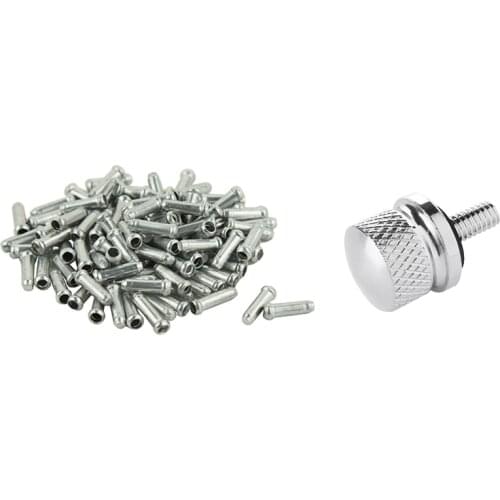 HOT UPPERX 100 Pcs Bicycle Bike Shifter Brake Cable Tips Caps End Crimp with ​Billet Aluminum Seat Bolt Screw Cap