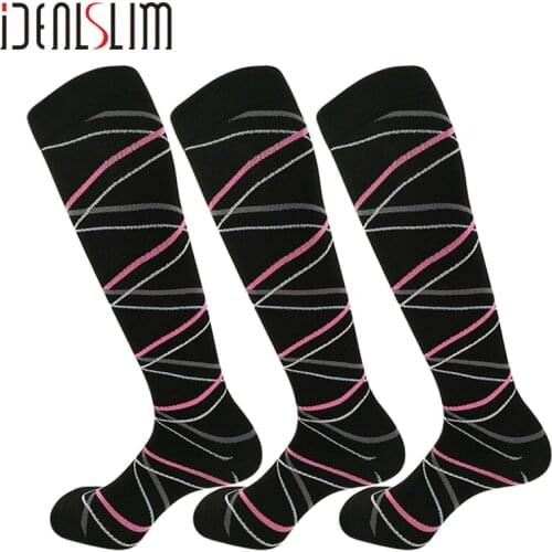 IDEALSLIM 3 Pairs Compression Plantar Fasciitis Socks Compression Stockings Knee High Socks