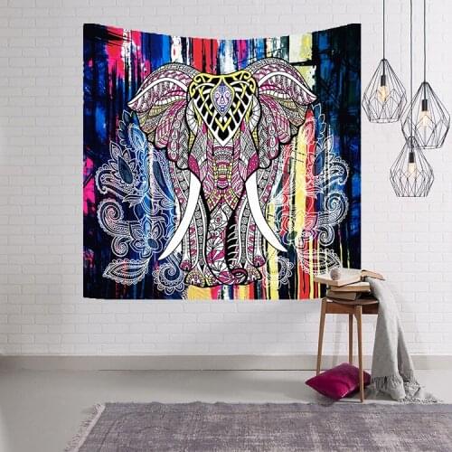 Indian elephant tapestry 150x130cm Wall Hanging Large Fabric Decor blanket Yoga Mat Blankets Beach Wall Carpet Mandala tapestry