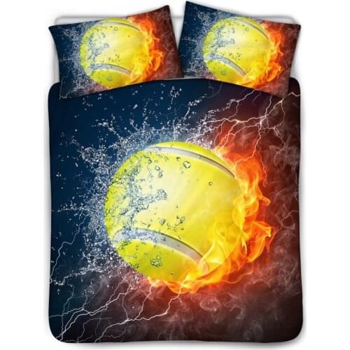 Bedding Set With Sport Tennis Print Duvet Cover 3D Style Home Textiles