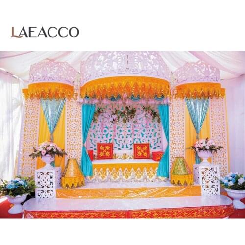 Laeacco Old Vintage Royal Wedding Birthday Party Decor Flower Tassel Stage Child Baby Photophone Photo Background Photo Backdrop