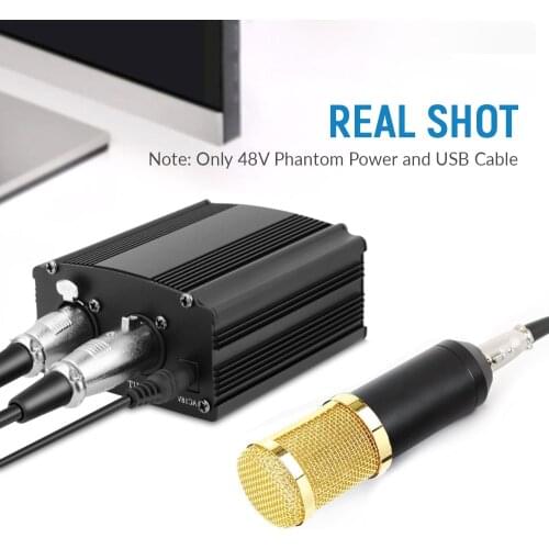 Bm 800 Microphone for Computer 48V Phantom Power bm800 Karaoke Studio Microphone USB Phantom Power with XLR Cable for bm-800 Mic