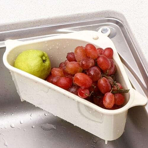 Multifunctional Corner Sink Drain Rack Bowl Sponge Holder Shelf Suction Cup Sink Drain Basket Kitchen Bathroom Storage Organizer