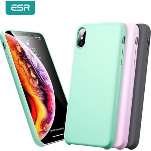 ESR Soft Case for iPhone XS Max Luxury Original Liquid Silicone Case for iPhone XR Solid Business Funda Rubber Cover Case Green