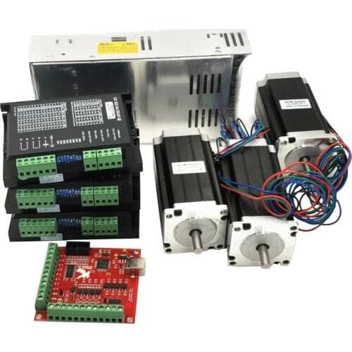 Nema 23 Stepper motor set：motor +TB6600 driver+ breakout board+350W power supply CNC Router 3 axis kit