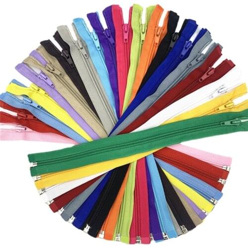 5pcs #5 Open-End (30- 70 CM ) Nylon Coil Zippers for Sewing Nylon Zippers Bulk 20 Colors