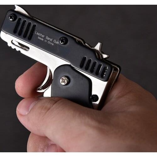New Mini Folding Can Hold The Key Chain of The Rubber Band Gun Six Bursts Made Shooting Toy Gifts Boys Outdoor Tools