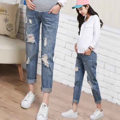 Maternity Clothing Jeans Pants For Pregnant Women Clothes Nursing Trousers Pregnancy Overalls Denim Long Prop Belly Legging New