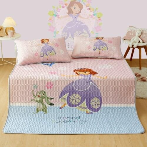 Disney Sofia Princess Latex Printing Foldable Cooling Summer Sleeping Mat with Pillowcase Queen Mattress Summer Cooling Mat Pad