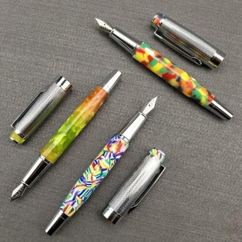High Quality Candy Color Signature Pen Resin Fountain Pen F Nib