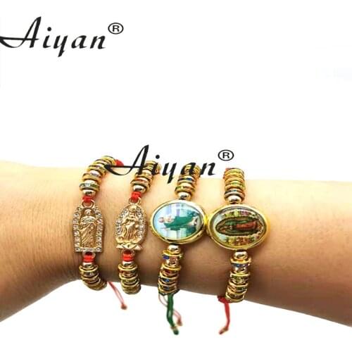 12 Pieces Religion The Virgin Mary And The Father Red Line Woven Bracelets Can Given By Men And Women As Gifts Or Prayer
