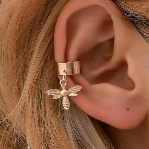 Little Bee Clip Earrings For Women Zircon Ear Clip Earing Without Hole Jewelry Fake Earring Ear Bone Clip Earrings Kolczyki Gift