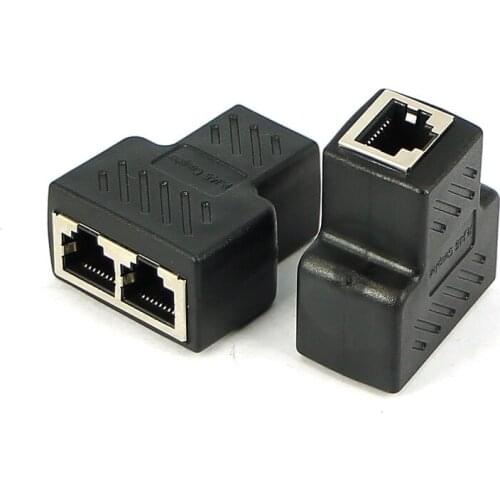 Network tee, computer network cable 8P8C splitter, RJ45 network interface, 1 into 2 out of the tap