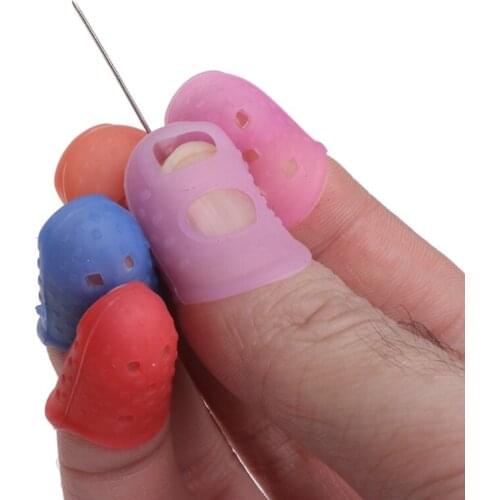 Silicone Thimble Finger Protector Stitching Sewing Needlework Tool Random Colors diamond painting tools kit
