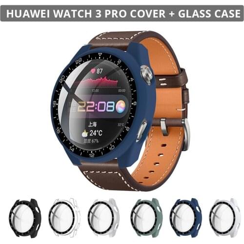 Pc Glass Case for Huawei Watch 3 Pro 48mm Tempered Glass Film Case with Glass Full Cover Hd Bumper for Huawei Watch 3 Pro 48mm