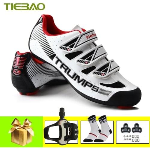 Tiebao Pro Cycling Shoes Sapatilha Ciclismo SPD-SL Self-locking Breathable Superstar Outdoor Sneakers Athletic Road Bike Shoes