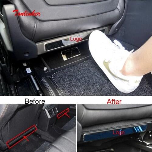 Tonlinker Interior Seat back Anti-dirty Cover sticker for Peugeot 508L 2018-19 Car Styling 2 PCS Stainless steel Cover sticker