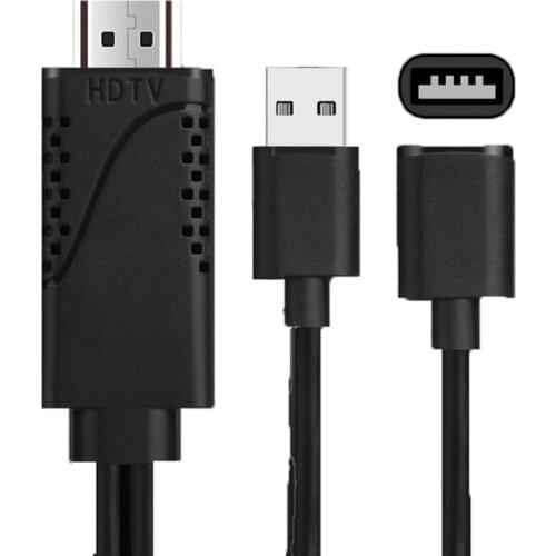 Universal 2 in 1 USB to HDMI-compatib Converter USB2.0 To HDTV Adapter Cable Support 1080P for HDTV Projector Displays 50pcs/Lot